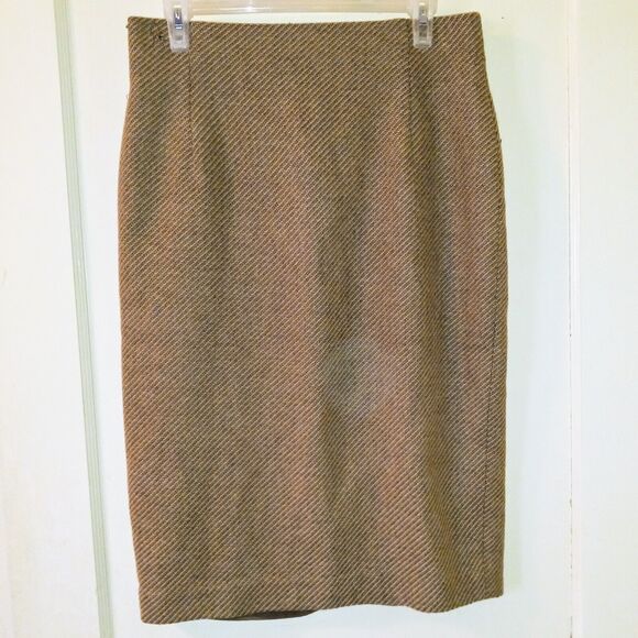 Lafayette 148 Size 8 Tweed Pencil Straight Skirt-Knee Length-Lined-Brown-Career - Picture 1 of 8